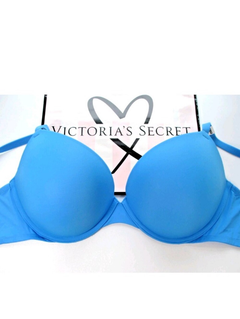VICTORIA'S SECRET PINK Super Push-Up Bra 34D 36C 38B 40B Blue NWT Add 1.5 Cup VS